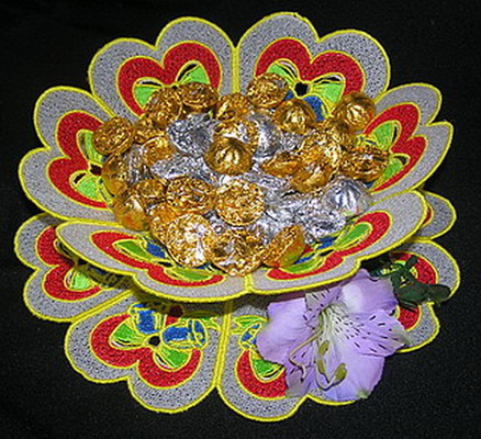 Decorated Bowl with Doily