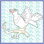 Trapunto Bird Quiltblock