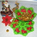 Christmas Poinsettia Bowl with doily