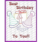 Trapunto Birthday Greeting Cards 02