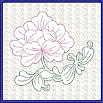 Trapunto Colorful Flower Quiltblocks 01