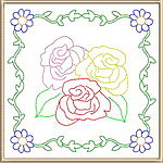 Trapunto Flower Quiltblocks 03