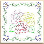 Trapunto Roses Quiltblocks