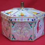 Trapunto Christmas Cookie Jar