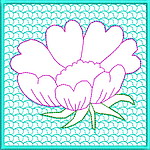 Trapunto Flower Quiltblock 03