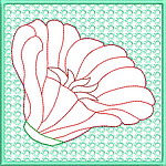 Trapunto Flower Quiltblock 04