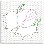 Trapunto Flower Quiltblock 06