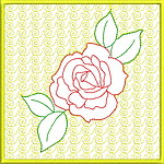 Trapunto Flower Quiltblock 08