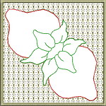 Trapunto Flower Quiltblock 10