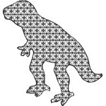 Basic Blackwork Dinosaur 08