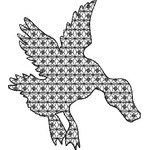 Basic Blackwork Bird 07