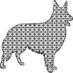 Basic Blackwork Dog 06