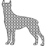 Basic Blackwork Dog 08