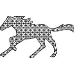 Basic Blackwork Horse 05