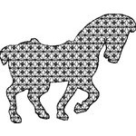 Basic Blackwork Horse 08