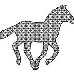 Basic Blackwork Horse 16