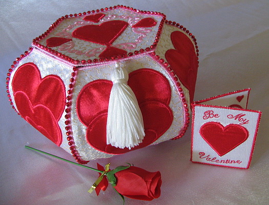 Trapunto Valentine Hearts