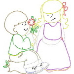 Boys and Girls Colorful Outlines 07