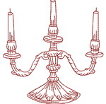 Redwork - Candelabra 05