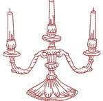 Redwork - Candelabra 05