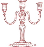 Redwork - Candelabra 06