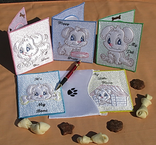 Trapunto Doggy Greeting Cards