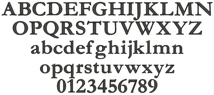 garamond typeface print garamond typeface print