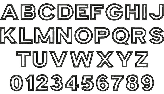 Outline Block Font