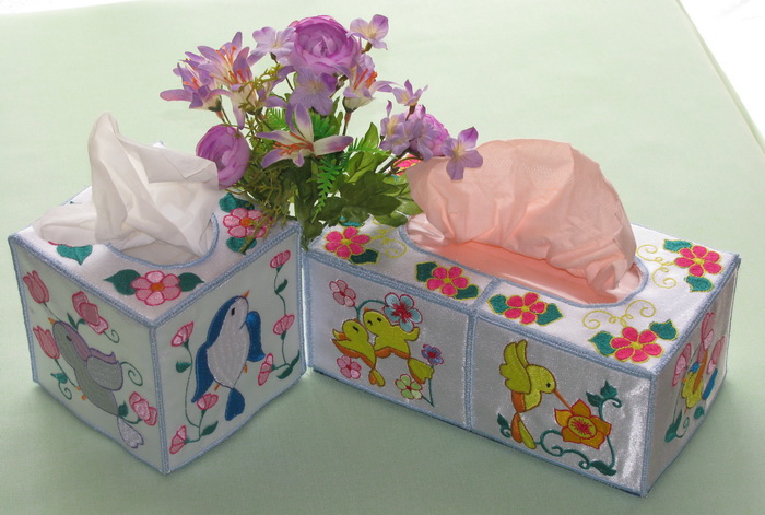 Birds and Flowers Tissue Box Covers