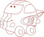 Chubby Cars Redwork Outlines